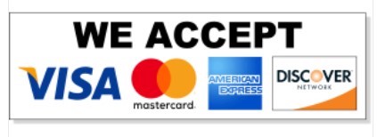 Visa, Mastercard, American Express, and Discover Network Logos